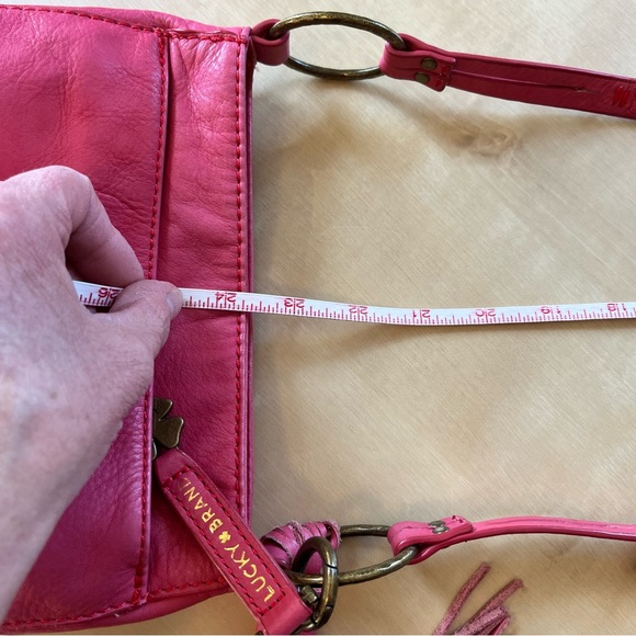 Lucky Brand Coral-Pink Leather Crossbody with Tassel - Picture 6 of 12